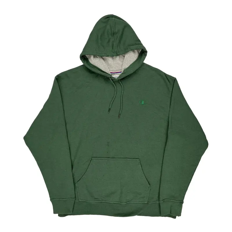 Champion Hoodie - XL Green Cotton Blend