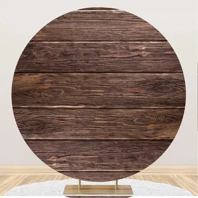 Brown Wooden Textured Floor Simple Circle Backdrop - Aperturee