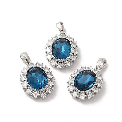 Brass Micro Pave Cubic Zirconia Pendants