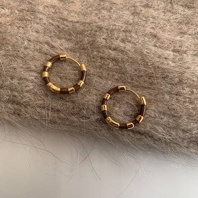 Brass Enamel Earrings