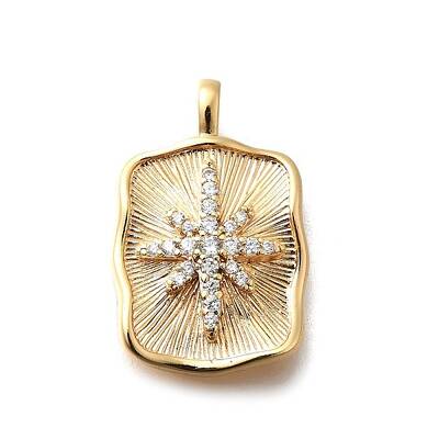 Brass Micro Pave Cubic Zirconia Pendants