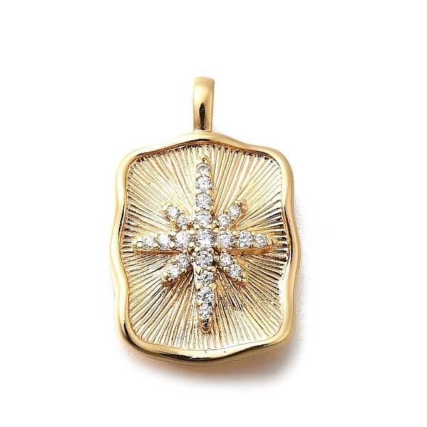 Brass Micro Pave Cubic Zirconia Pendants