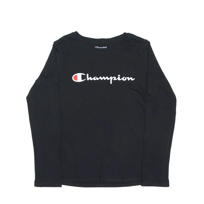 CHAMPION T-Shirt Black Long Sleeve Boys M