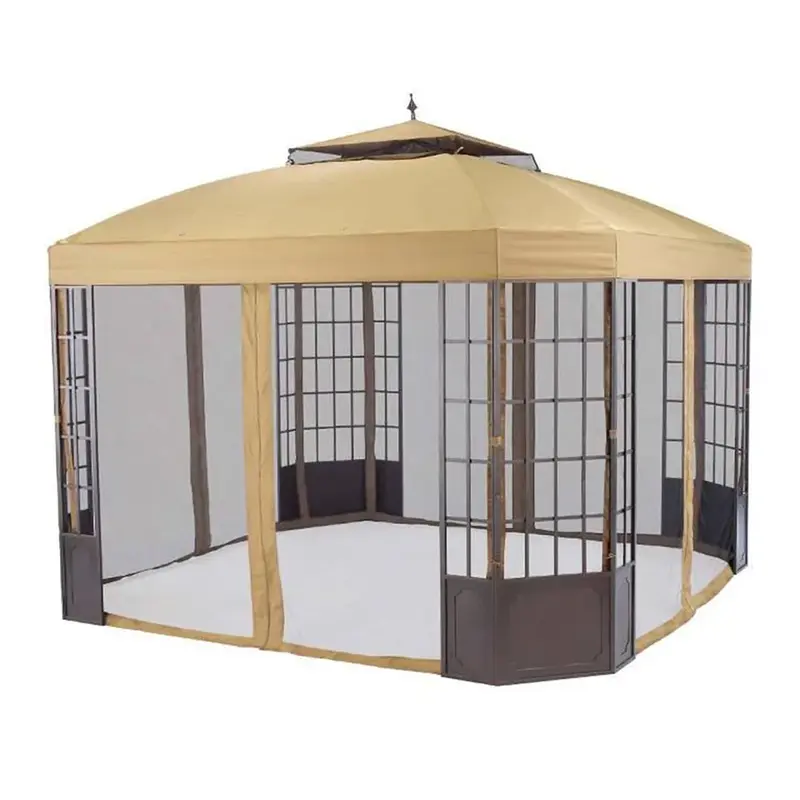 SUNJOY Ginger Snap+Golden+Black Replacement Canopy (Deluxe Version) For Bay Window Gazebo (10X12 Ft) L-GZ120PST-2 Sold At Sea...