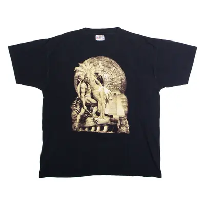 KING Aztec Mens T-Shirt Black Crew Neck L