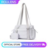 Roulens Mini Gym Bags for Women 2 Set Small Bag Duffle Handbag with Wet Compartment and Coin Wallet Soft Lightweight Material...