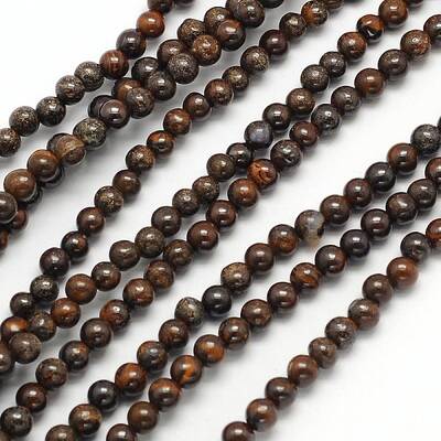 Natural Bronzite Round Beads Strands