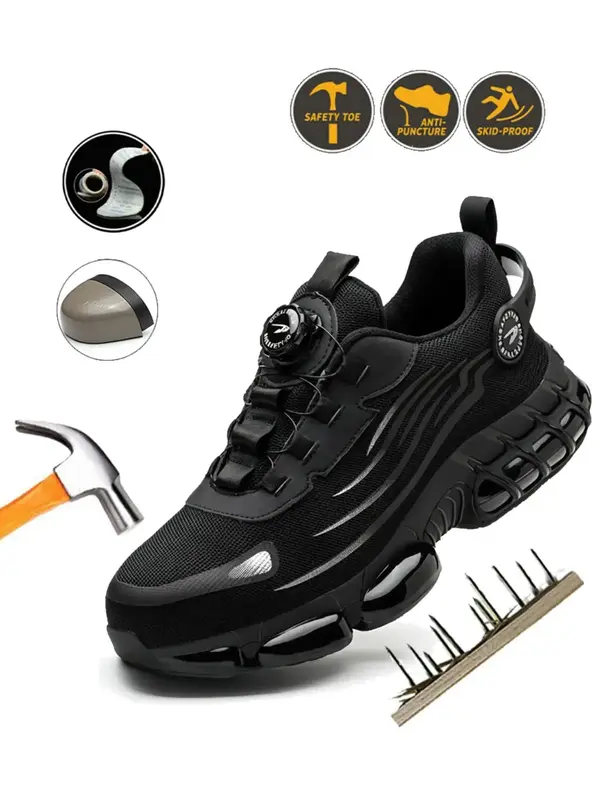 Men Steel Toe Anti Smashing Function Shoes,  Steel Toe Shoes, Anti Piercing Men's Work Trainer Construction Work & Daily Wear...