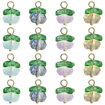 20Pcs 4 Colors Handmade Lampwork Charms