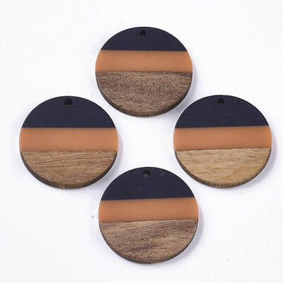 Tri-color Resin & Walnut Wood Pendants