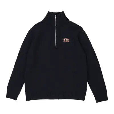 Napapijri 1/4 Zip - Medium Navy Wool Blend | Size: medium