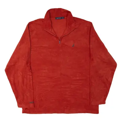 NAUTICA Nautex Fleece Orange 1/4 Zip Mens XL
