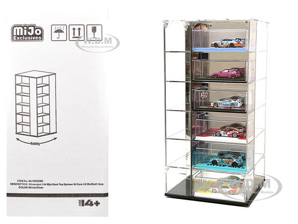 Showcase Large 24 Car Display Desktop Spinner with Mirror Back \