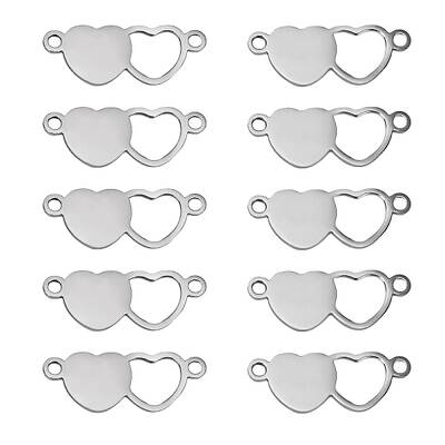 10Pcs Stainless Steel Connector Charms