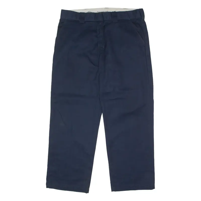 DICKIES Mens Twill Trousers Blue Relaxed Straight W38 L30