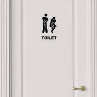 Toilet Sign Sticker, 1 Count Removable Waterproof Bathroom Decal, Home Decoration