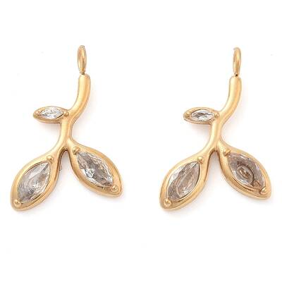 304 Stainless Steel Rhinestone Pendants