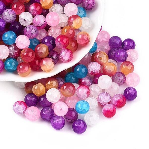 Baking Painted Imiation Jade Glass Beads