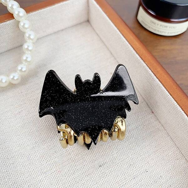 Halloween Bat Acrylic and Matal Claw Hair Clips