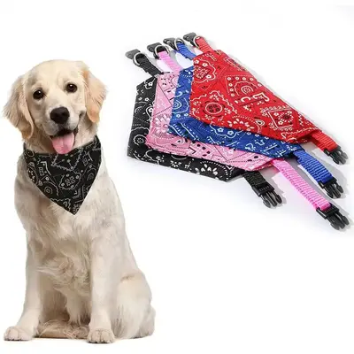 Pet Bib, 1 Count Adjustable Pet Saliva Towel, Dog Puppy Cat Neck Scarf Bandana, Pet Supplies for Dog & Cat, Christmas Gift
