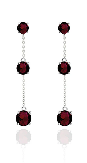 Beneto exclusive Elegant silver earrings with garnets GRAAGUP2718