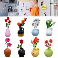 Mini Vase Magnet for Fridge, Refrigerator Decorating Magnet, Ceramic Vase Refrigerator Magnet, Funny Mini Plant Magnet, Suita...