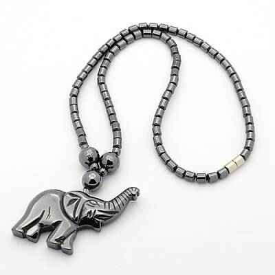 Trendy Men's Non-Magnetic Synthetic Hematite Beaded Necklaces