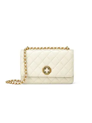 Smting Four-Leaf Clover Clasp quilted golden chain bag