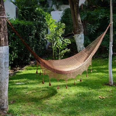 NOVICA Copper Filigree Handcrafted Solid Mayan Hammock from Mexico (Triple)