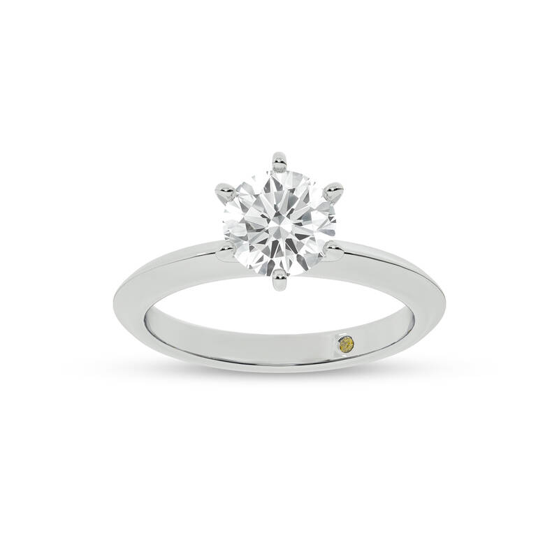 Prism Knife Edged Six Prong Round Lab Grown Solitaire Diamond Ring | 14K White Gold 3 CT. TW.