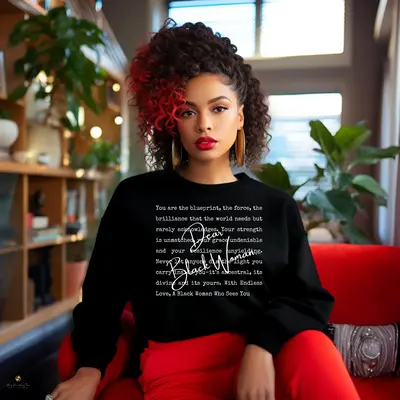 Dear Black Woman - A Love Letter Crewneck Womenswear Bear Hoodie