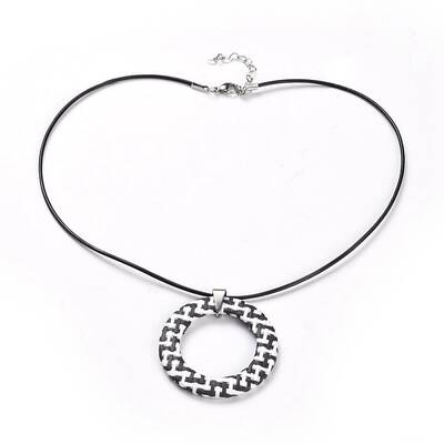 Raffia Woven Pendants Necklaces