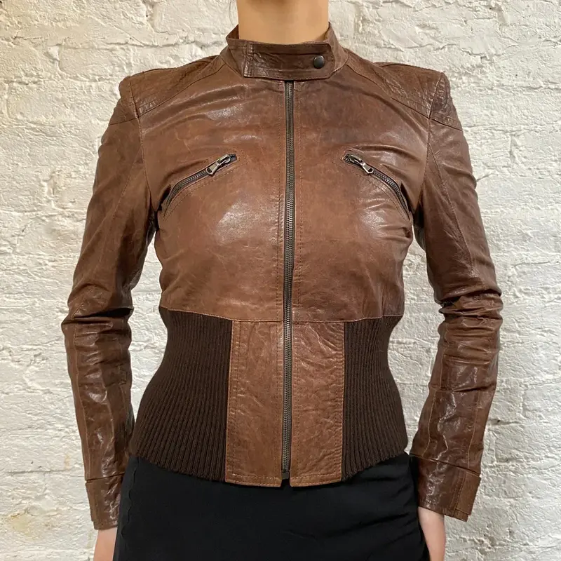 Unbranded Leather Jacket - Medium Brown Leather