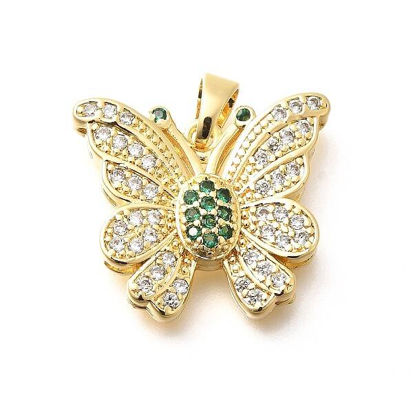 Brass Micro Pave Cubic Zirconia Pendants