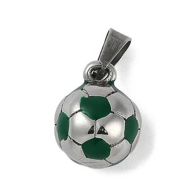 Trendy Necklace Findings 304 Stainless Steel FootBall/Soccer Ball Pendants