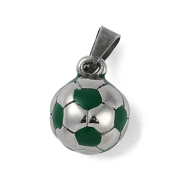 Trendy Necklace Findings 304 Stainless Steel FootBall/Soccer Ball Pendants