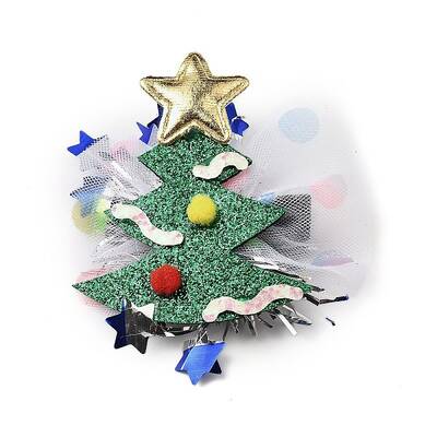 Christmas Theme Glitter Felt Fabric Alligator Hair Clip