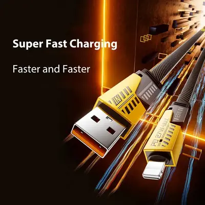 WHATOOK Super Fast Charging 4 in 1 Versatile Cable Fast Charging Dual Head Type C USB for iPhone iPad Samsung with Power Indi...