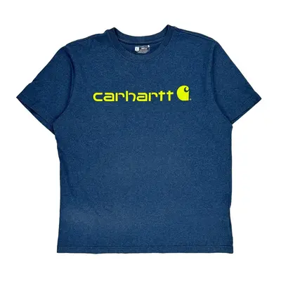 Carhartt T-Shirt - Large Blue Cotton Blend