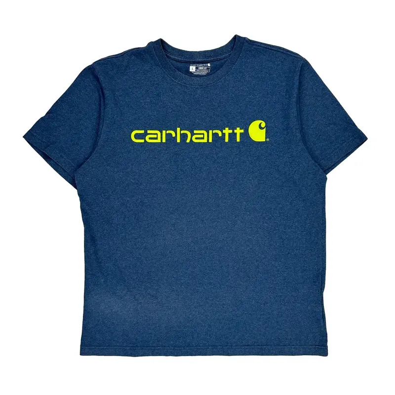 Carhartt T-Shirt - Large Blue Cotton Blend