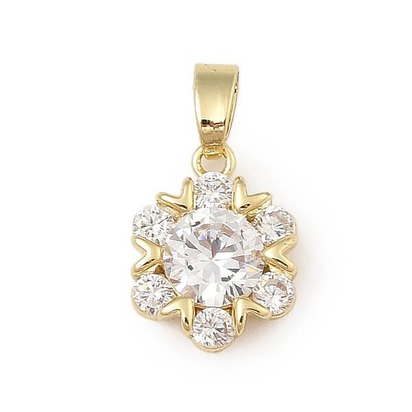 Brass Micro Pave Cubic Zirconia Pendants