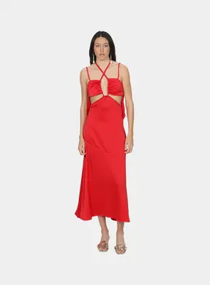 SCARLET CHERRY DRESS | Size: L