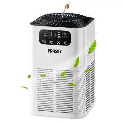 Air Purifiers for Home, Prasky Air Purifier for Home Large Room Up to 1076Ft², H13 True HEPA Air Filter with Fragrance Spong...