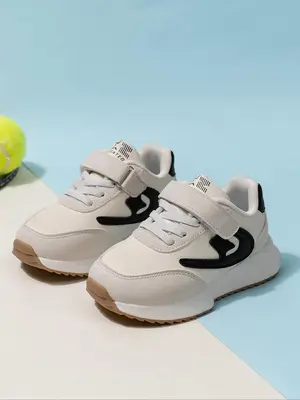 Toddler Boy's Patchwork Velcro Design Sneakers, Casual Comfortable Sports Running Shoes, All-match Basic Casual Trainer Shoes...