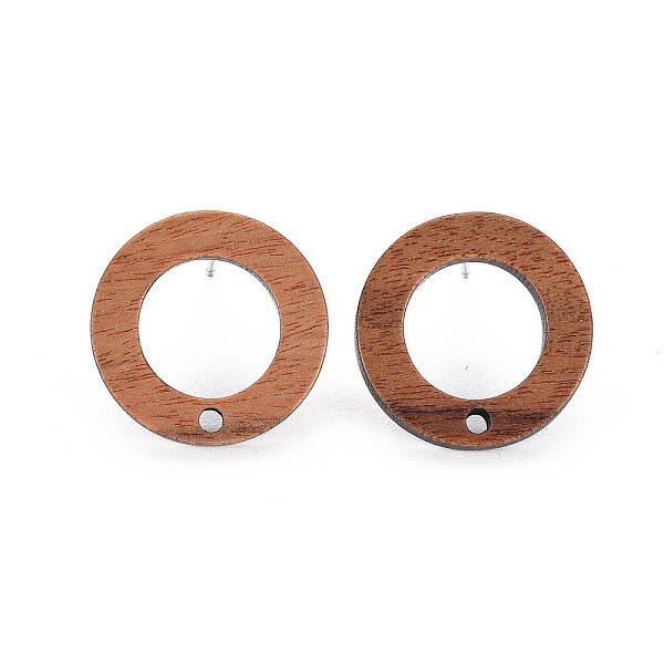 Walnut Wood Stud Earring
