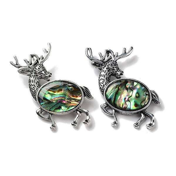 Tibetan Style Alloy Elk Brooches