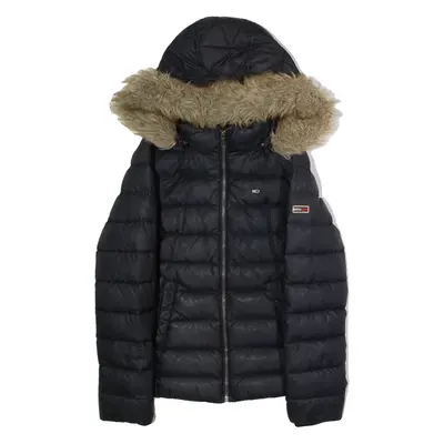 TOMMY JEANS Womens Puffer Jacket Black Hooded S
