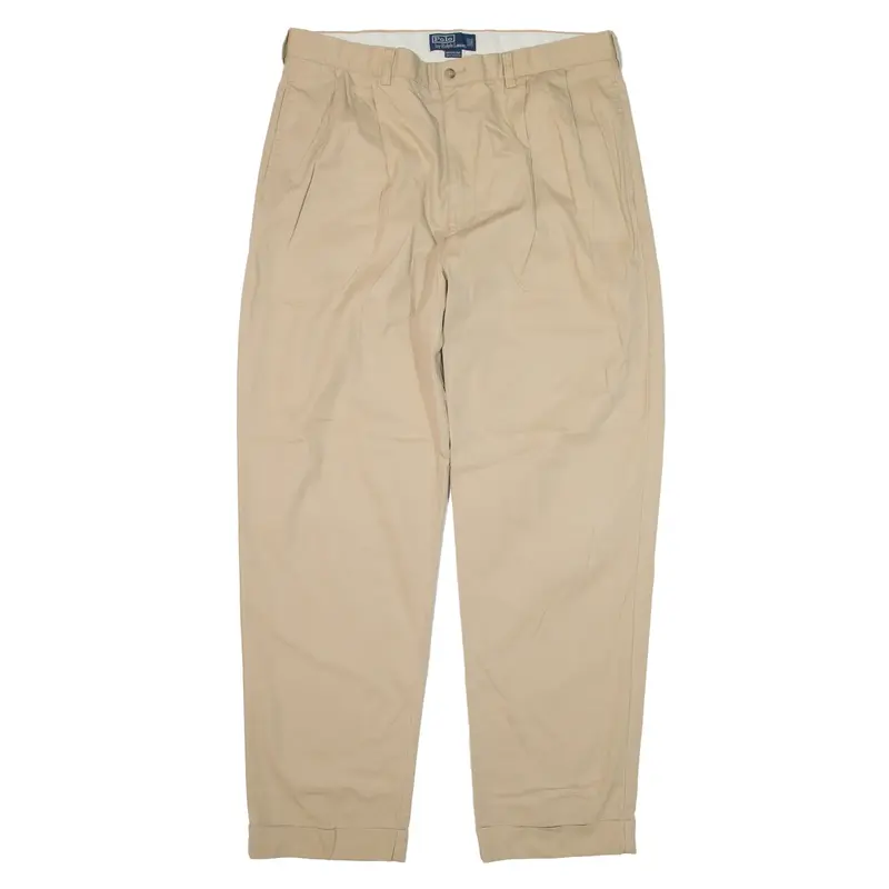POLO RALPH LAUREN Chino Trousers Beige Relaxed Tapered Mens W38 L32