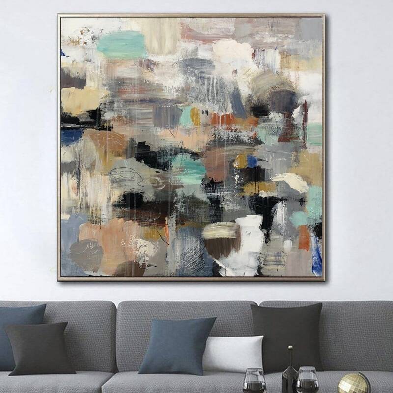 Original Abstract Colorful Painting On Canvas Modern Abstract Fine Art Texture Contemporary Oil Painting | COLD DAY