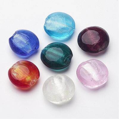 Handmade Silver Foil Glass Beads
